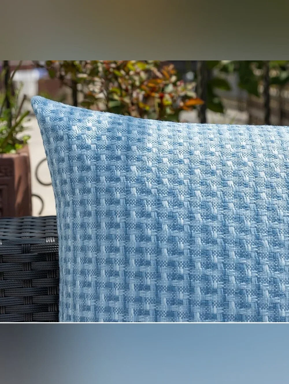 Outdoor Water-Resistant Waffle Texture Throw Pillow Covers-16 X 16